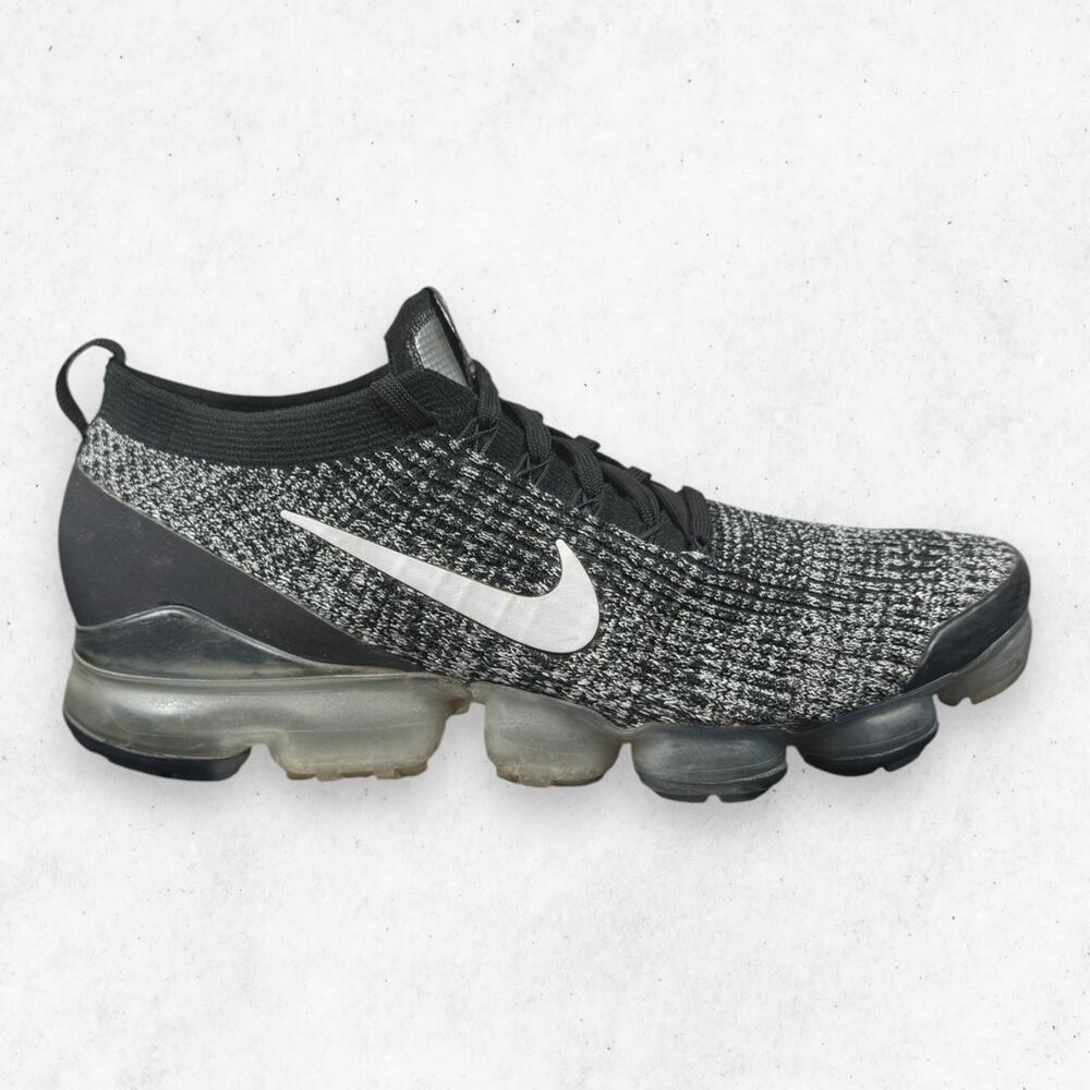 Nike Air VaporMax Flyknit 3 Oreo Black White Metallic Silver Men's 11 AJ6900-002